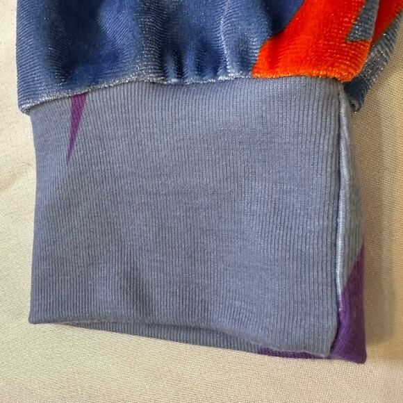 Aviator Nation Velour Zip Hoodie Lightning Bolt Blue Rare Small - Picture 5 of 10